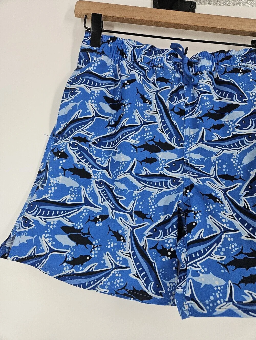 Vineyard Vines Boys' Blue Printed Chappy Swim Trunks In Tide Blue Fishing